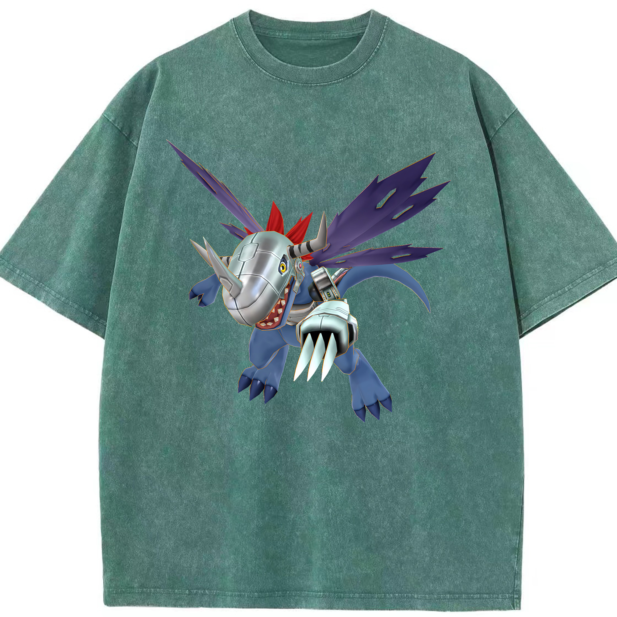 （画像用） Digimon デジタルモンスター/デジモン 綿100% ヴィンテージ風 半袖Tシャツ（フロントプリント）